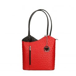 Borsa a spalla da Donna in Pelle Stampa Struzzo - Cancun 3005.