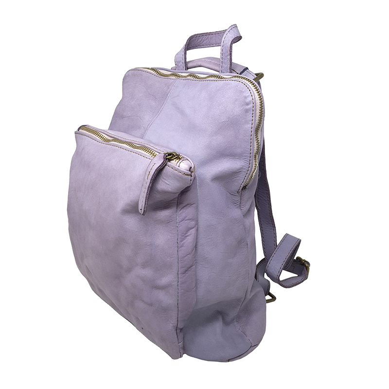 Zaino a Spalla da Donna Pelle Morbida in Stile Vintage - 28x33x12 Cm - K011 - immagine 3
