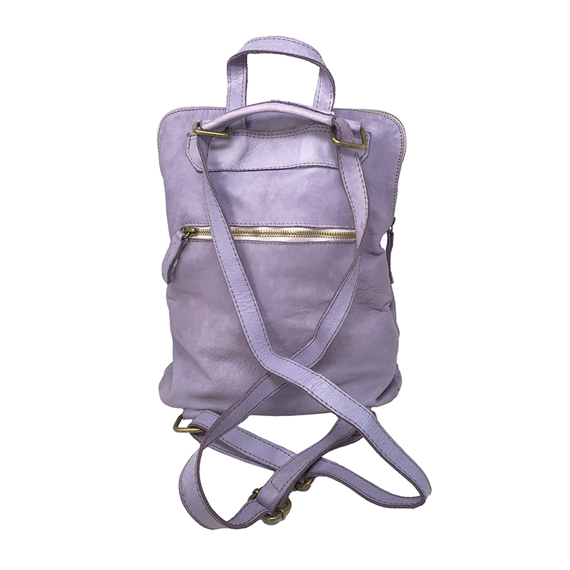Zaino a Spalla da Donna Pelle Morbida in Stile Vintage - 28x33x12 Cm - K011 - immagine 4
