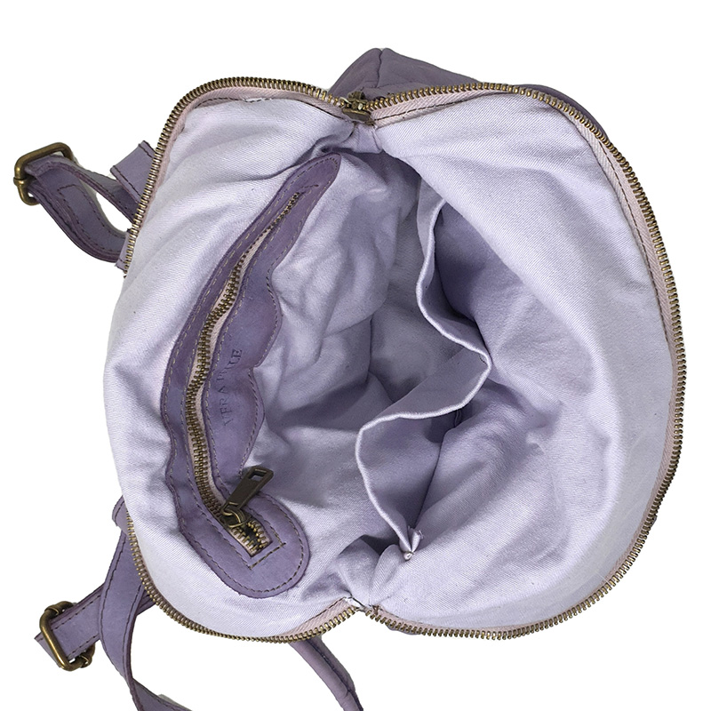 Zaino a Spalla da Donna Pelle Morbida in Stile Vintage - 28x33x12 Cm - K011 - immagine 5