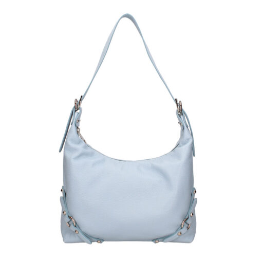 Borsa grande a spalla in pelle con fibbie - 7140.