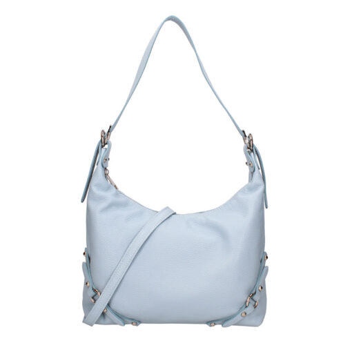 Borsa grande a spalla in pelle con fibbie - 7140. - immagine 4