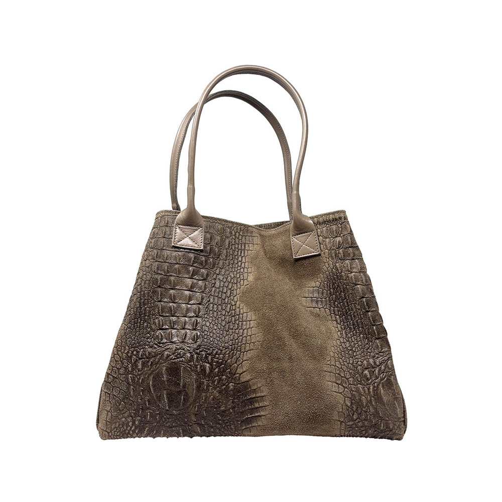 Borsa a Mano Shopper Grande Indossabile a Spalla da Donna in Pelle - K062 - immagine 4
