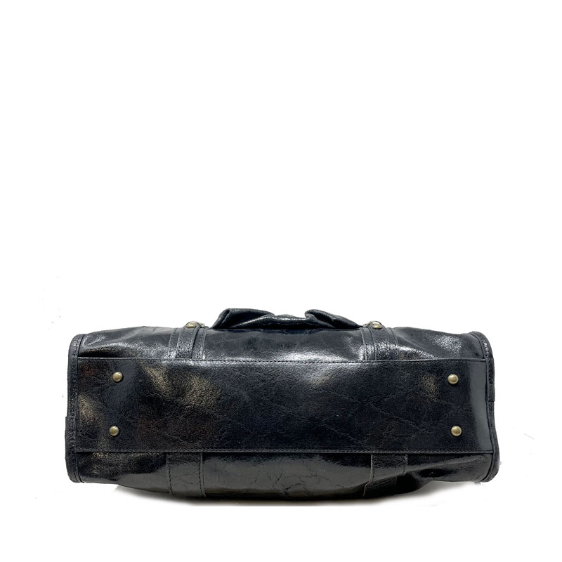 Borsa a mano grande in pelle spatolata con borchie - K073 - immagine 3