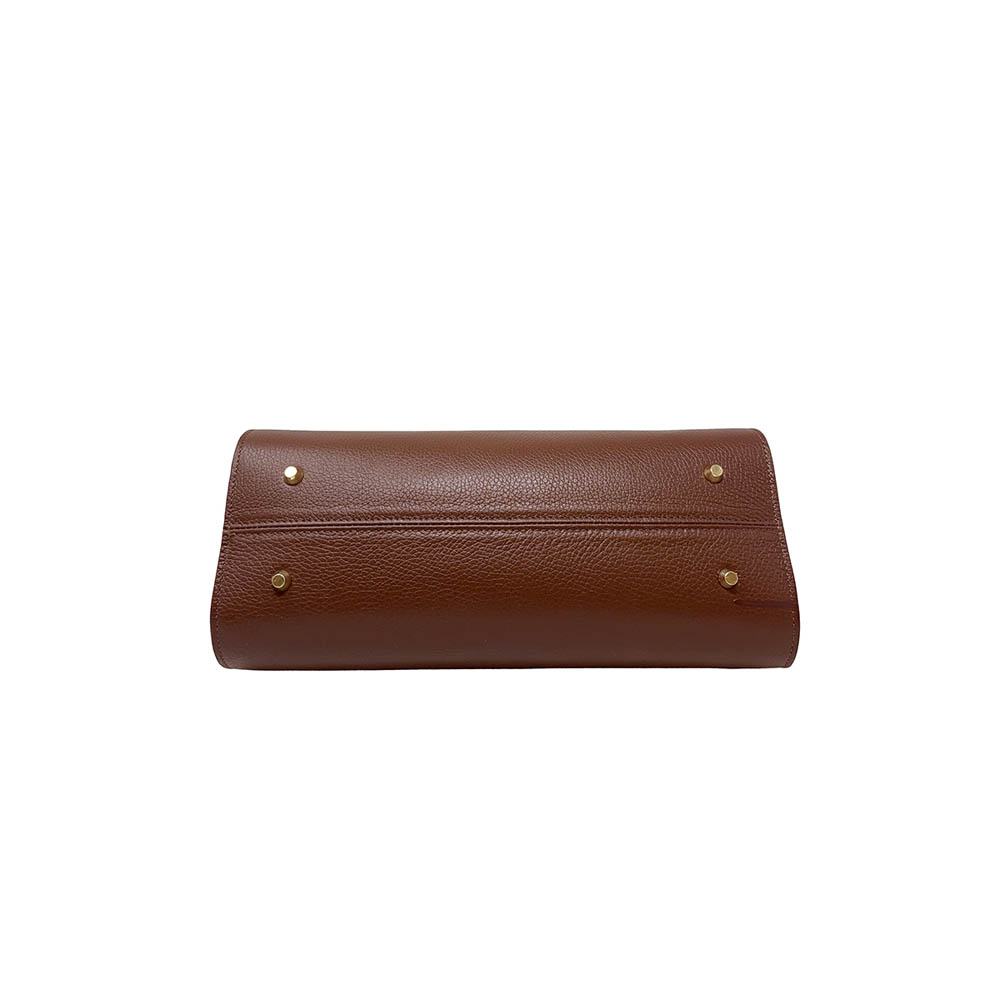 Borsa a Mano Elegante da Donna con Manico in Bambù in Pelle Martellata - ART. K101 - immagine 6