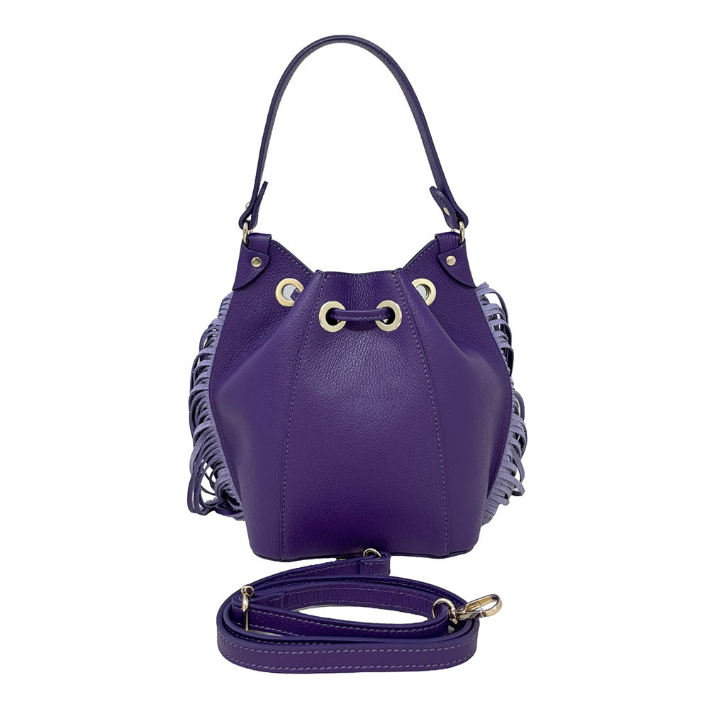 Borsa a Mano Secchiello da Donna in Pelle Dollaro con Frange ART. K104 - immagine 3