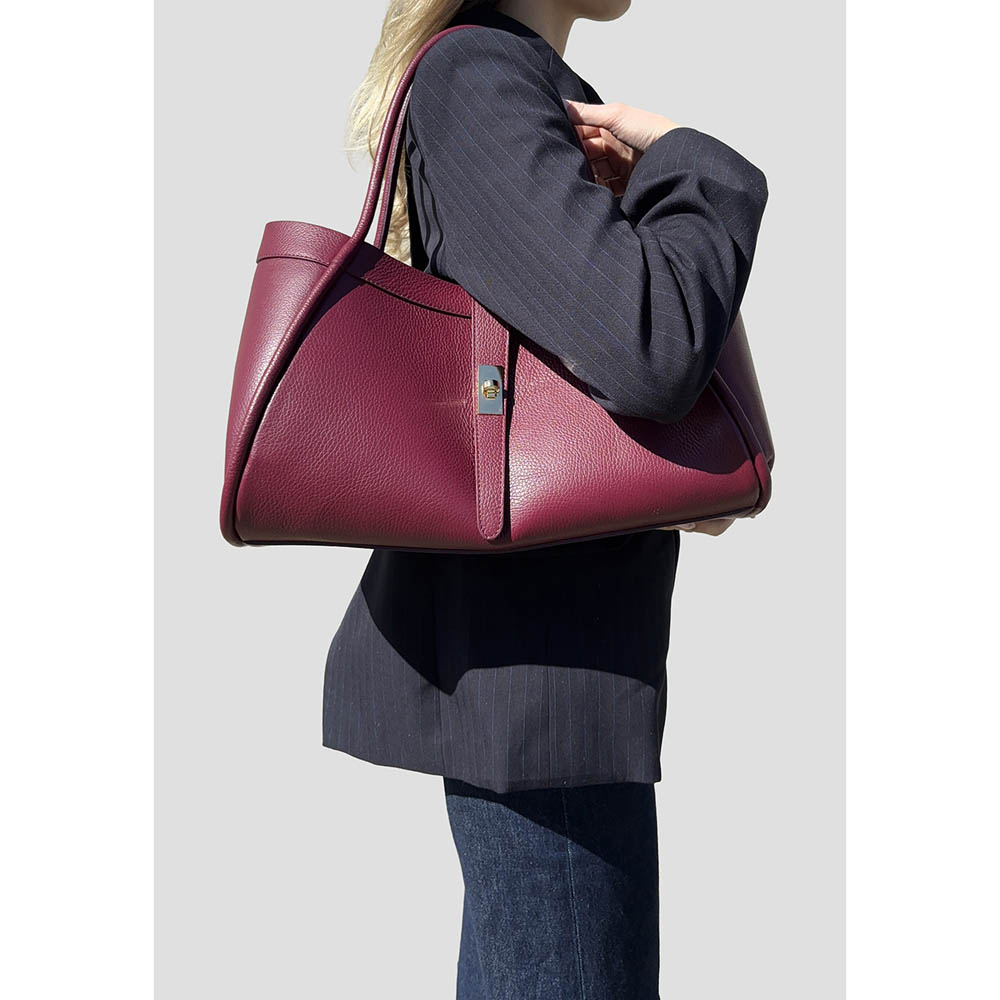 Borsa a Mano Elegante da Donna con Tracolla in Pelle Martellata - ART. K105 - immagine 8